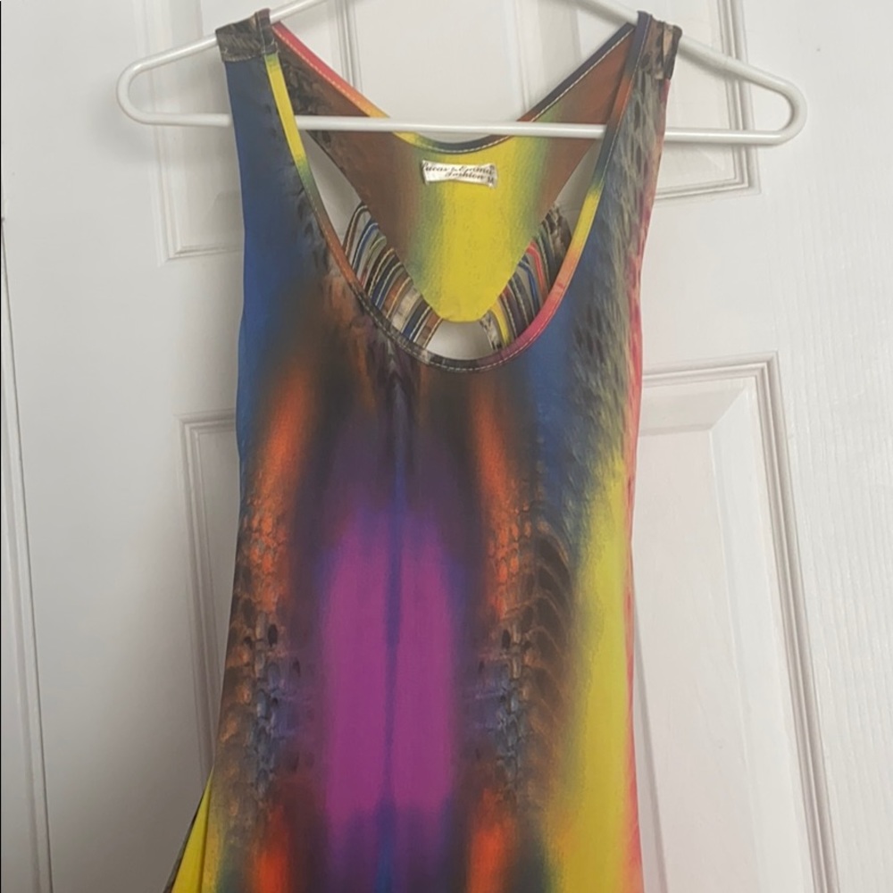 Multicolor Dress with opening in the back